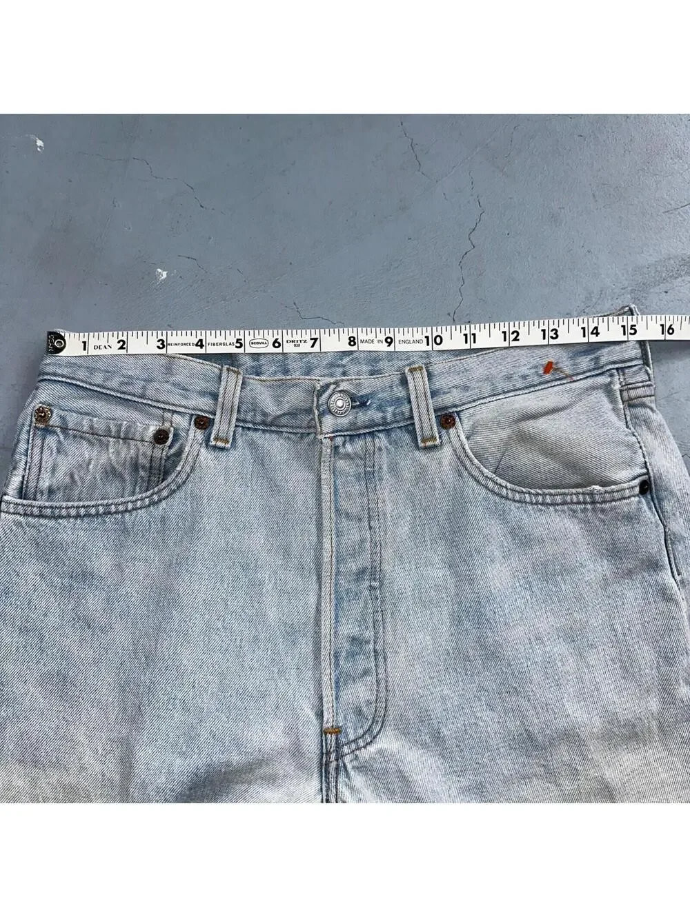 Levis 501 Vintage 90s USA XX Straight Leg Jeans Blue Light Wash 34x38 Act 30x33